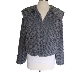 Fever Grey Faux Fur Jacket - M